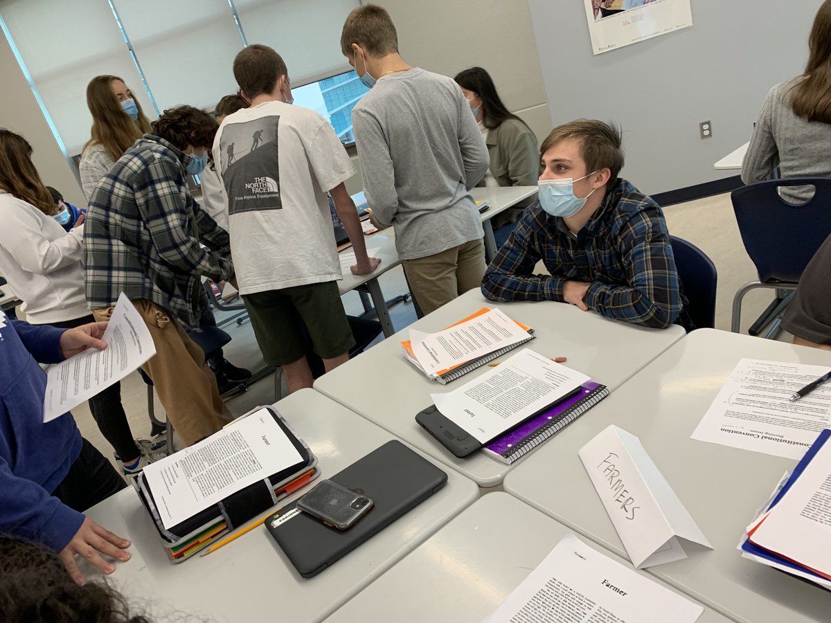 SocStudiesCBRSD's tweet photo. How would the Constitution Convention have played out if more groups were represented? #Wahconah students role play to explore this question deeper. @ZinnEdProject https://t.co/vb376nB78Z