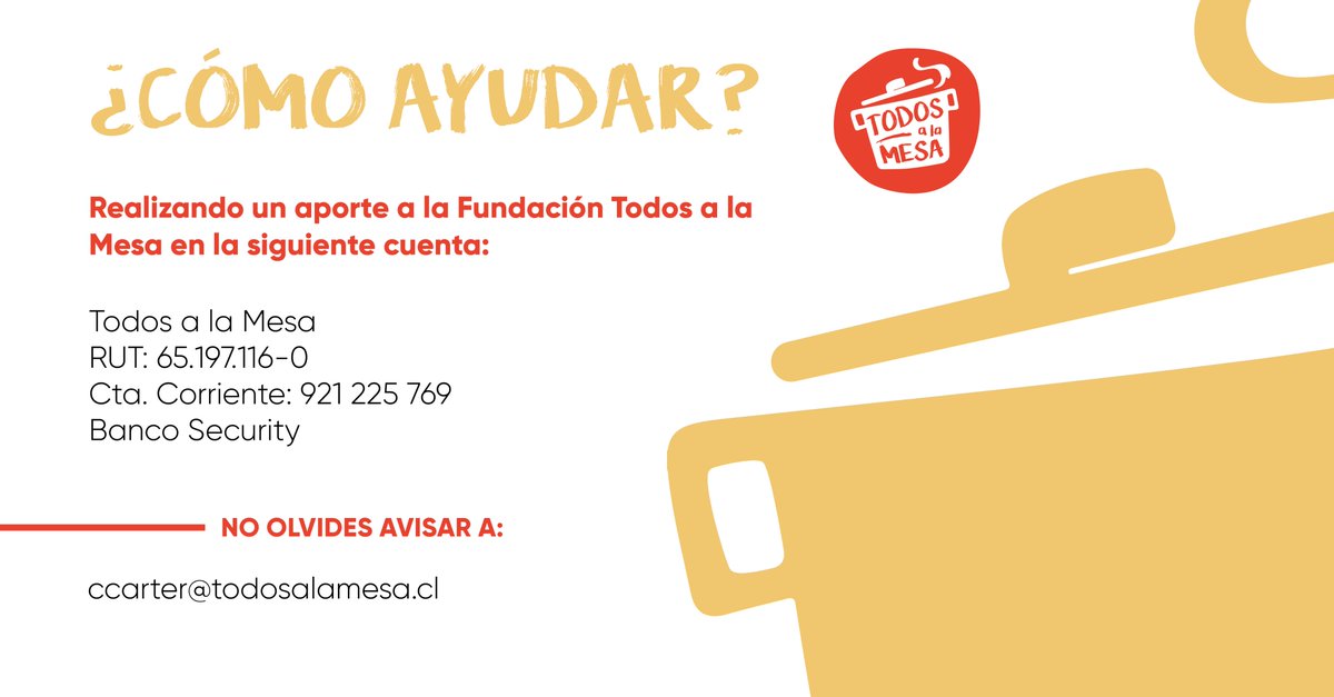 f_todosalamesa's tweet photo. Los invitamos a seguir colaborando hasta el mes de diciembre, inclusive, oportunidad en que detendremos el trabajo de la Fundación.

Ayúdanos con este impulso final estos 2 meses, en beneficio de tantas personas que necesitan una mano ⬇️ https://t.co/YpJuPDY5Zt