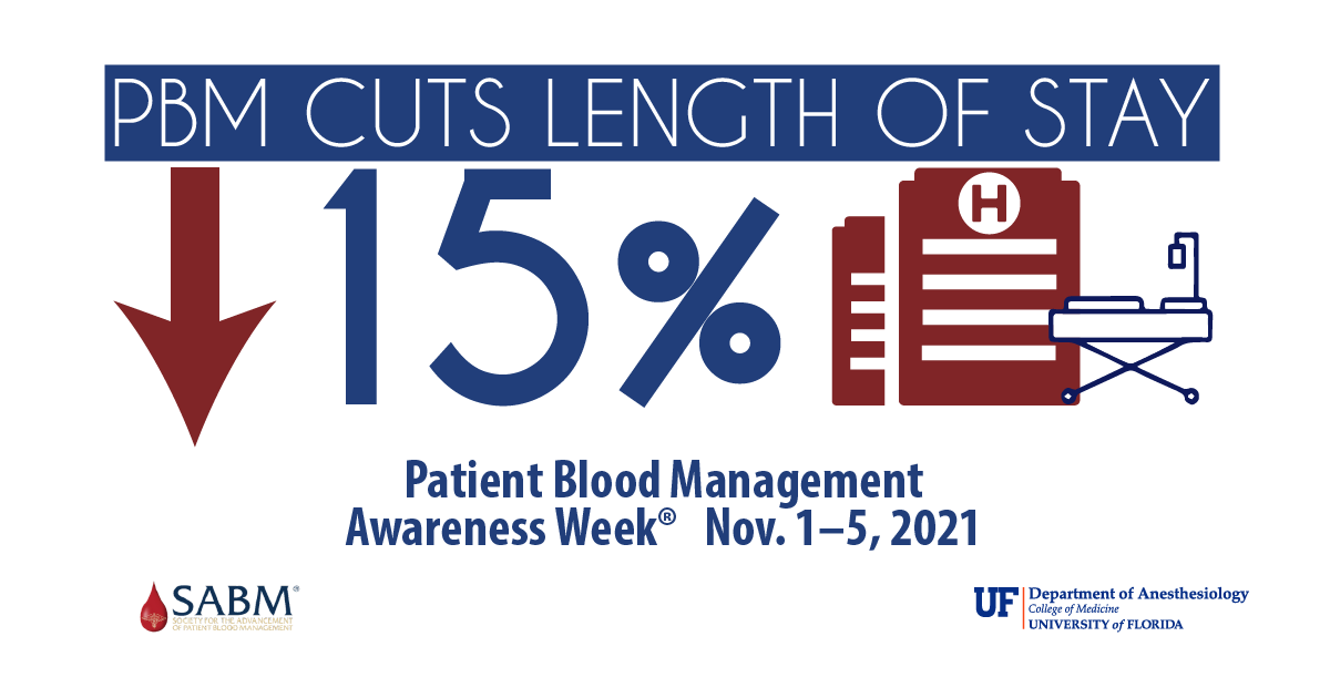 UF_Anesthesia's tweet photo. Did you know Patient Blood Management Programs can reduce a patient’s length of stay by 15%?
Comment or like by 5 pm ET, 11/5 for a chance to win a Starbucks gift basket!
Learn about PBM https://t.co/7W65Ip0r5R #PBMAW2021 #PBMAwareness https://t.co/G4jMtrkWqc