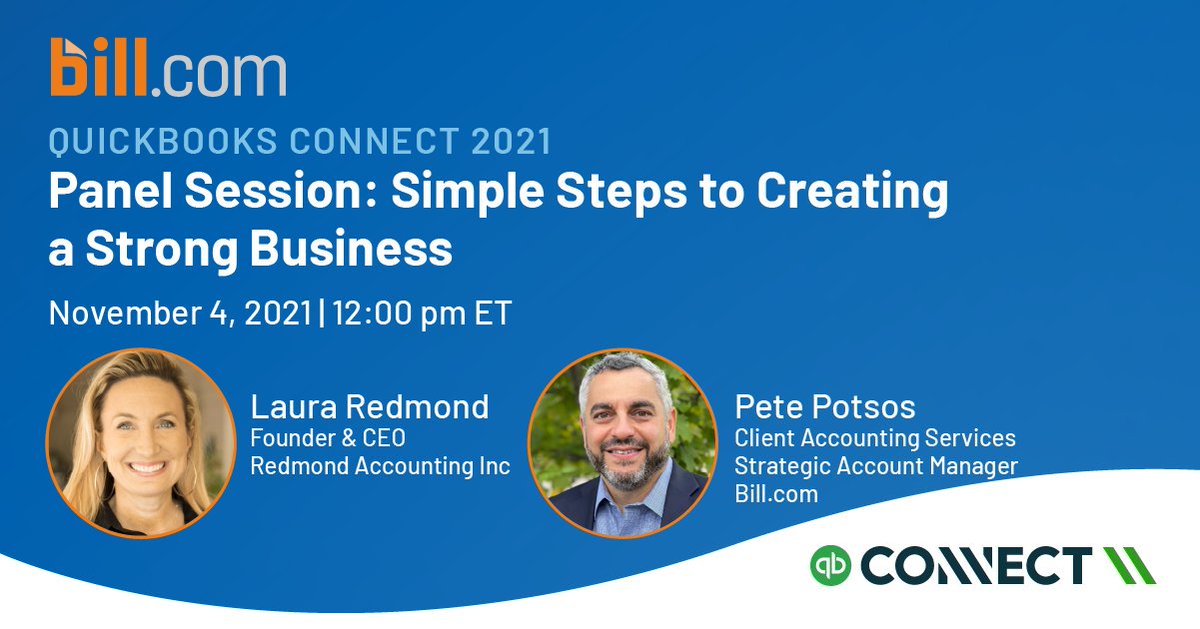 Make Bill.com a part of your #QuickBooksConnect experience! Join us on 11/4 for a panel session with <a href="/Redmond_Laura/">Laura Redmond ☀️</a> and <a href="/PetePotsosCPA/">Pete Potsos</a>! 

Visit and bookmark our page to see all our presentations and to enter to win a GoPro HERO8. 😲 bit.ly/2ZqbXrk