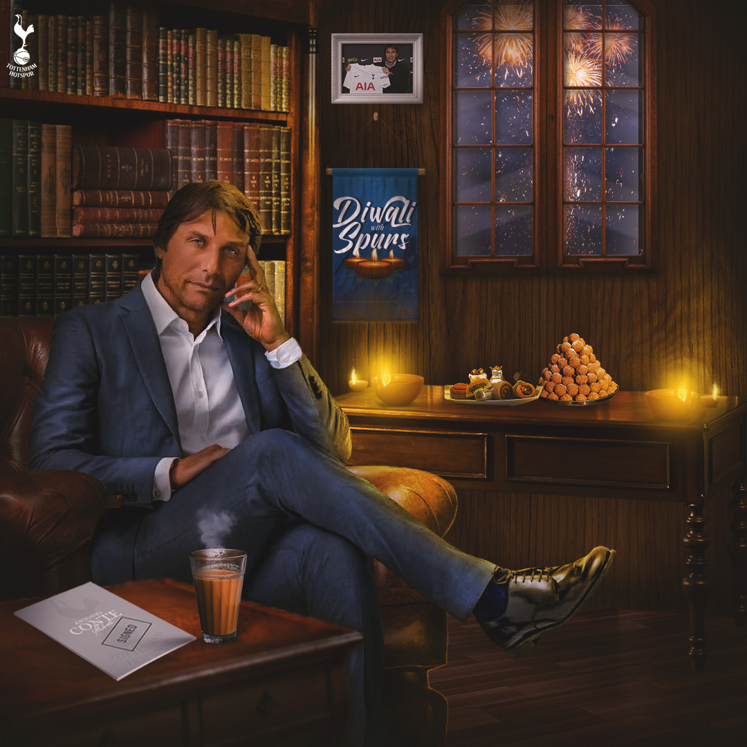 Spurs_India's tweet photo. ☕ Antonio Conte has arrived just in time for #Diwali 🍮

#DiwaliWithSpurs ⚪ #COYS https://t.co/0P8ftVmdXo