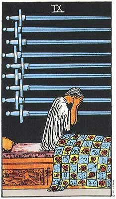 tsaarot's tweet photo. Every Minor Arcana card reflects the Major Arcana it shares numbers with.

Look at the Hermit. Alone, contemplating. This is Card IX. Now pay attention to all the other '9' cards. All alone. All in a singular state of mind. https://t.co/YlE6qDbMyn