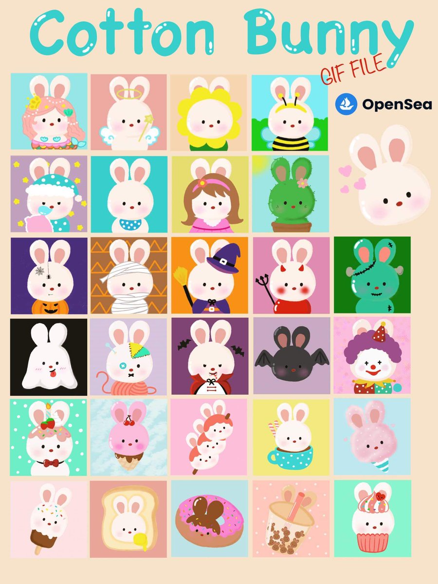 Rainyday_TH's tweet photo. 🎉Newly Drop! Cotton Bunny Collection.(GIF File) on OpenSea

🌈Let's see the Bunnys on Polygon chain.

🌸Link https://t.co/5z29VTmszK

#NFT #NFTCommunity #NFTartist #nftcollector #NFTJapan #NFTTHAILAND https://t.co/VtJrSeZYbI