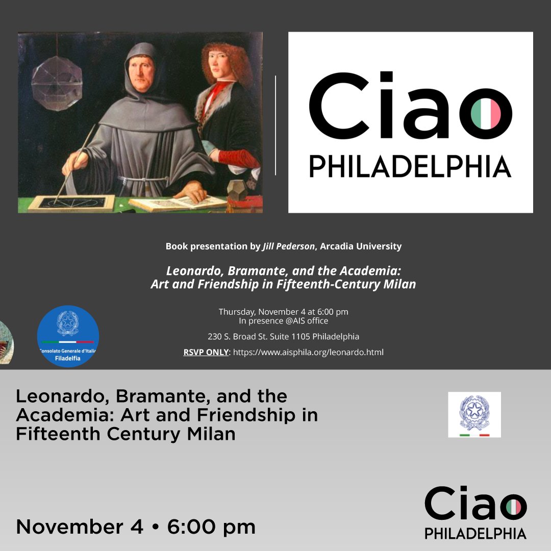 We invite you to join us for Leonardo, Bramante, and the Academia: Art and Friendship in Fifteenth Century Milan on Thursday, November 4 at 6:00 pm, click the link below to register! ecs.page.link/k6NzF