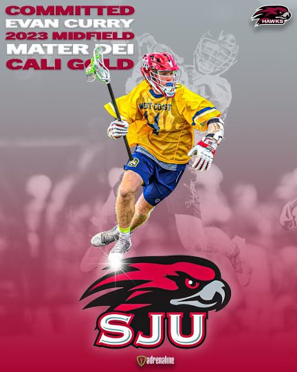 West Coast Starz (@westcoaststarz) on Twitter photo Big congratulations to stud ‘23 Midfielder Evan Curry on his commitment to <a href="/SJUHawks_MLax/">Saint Joseph's Men's Lacrosse</a> Big congratulations to stud ‘23 Midfielder Evan Curry on his commitment to <a href="/SJUHawks_MLax/">Saint Joseph's Men's Lacrosse</a>