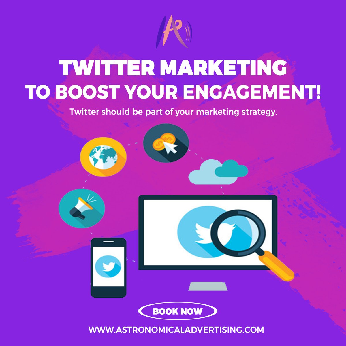 AstronomicalAdv's tweet photo. Twitter is a powerful part of your social media marketing plan. Not only can you use it to put your brand in front of targeted audiences, but you can also use Twitter to humanize your brand and build relationships that turn into word-of-mouth marketing, sales, and customer. https://t.co/9KbqNNCpHK