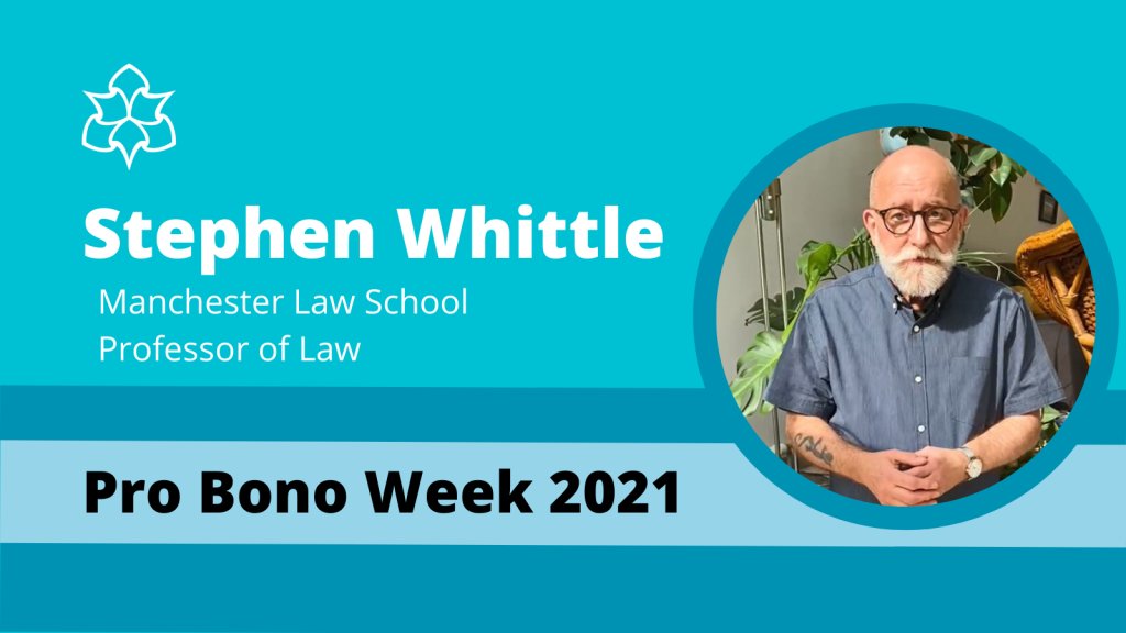 mmu_law's tweet photo. On day 3⃣ of #ProBonoWeek we spoke to Professor Stephen Whittle about his experiences of Pro Bono, including his work as an expert witness for the Asylum Tribunal in cases concerning transgender people and people with mental health problems.

Read more👉https://t.co/CcG077DOo6 https://t.co/3xb6H9O1lN