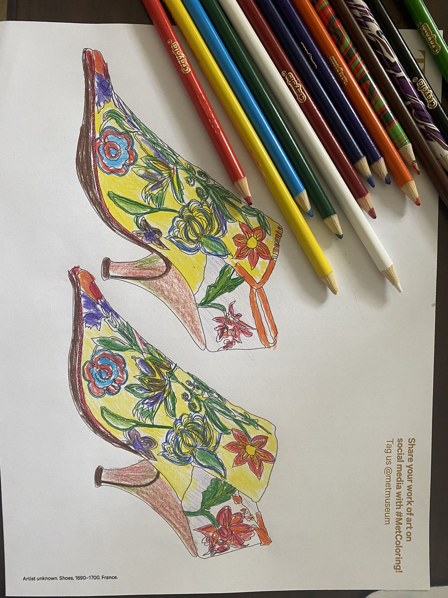 naberezhna's tweet image. @citizenschools @makers_mentors convening 2021 and first creative task -#colorourcollection with @metmuseum #metcoloring. I couldn’t wait to start. I wonder if back in France of 1690-1700, someone would wear my designs of today.