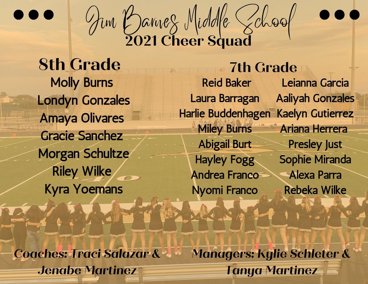 JBMSYearbook1's tweet photo. Don't forget to grab a football and cheer roster for tonight's final football game! Cherish these middle school memories for life, order your yearbook today 
 https://t.co/OZfEUaDUf6 https://t.co/MRh42B1igt