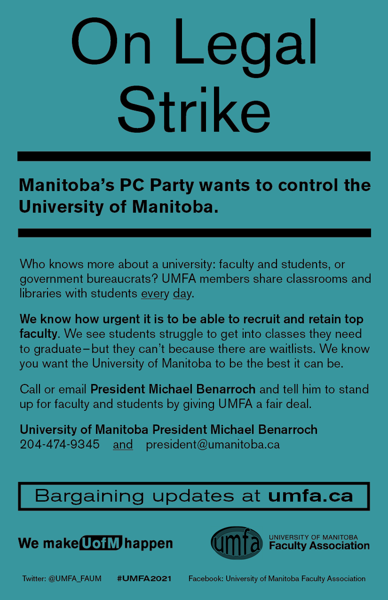 As a UofM student, have you struggled to get into classes you need to graduate? Have you been on long waitlists? If so, contact the @umanitoba president Michael Benarroch (call: 204-474-9345; email: president@umanitoba.ca) and tell him to support students & @UMFA_FAUM. #UMFA2021