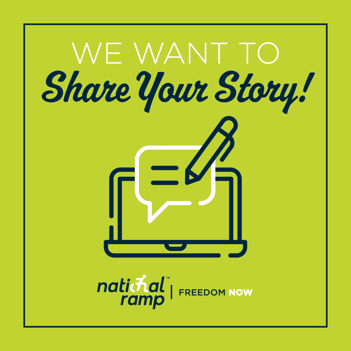 NationalRamp's tweet photo. We're looking for authentic disabled voices to create blog posts for our site. If interested, please email marketing@nationalramp.com with 2-3 topics, your requested rate, &amp; social media handles. #FreedomNow #NationalRamp #CallForBloggers #DisabledVoices #DisabilityBloggers https://t.co/9waxih50Tf