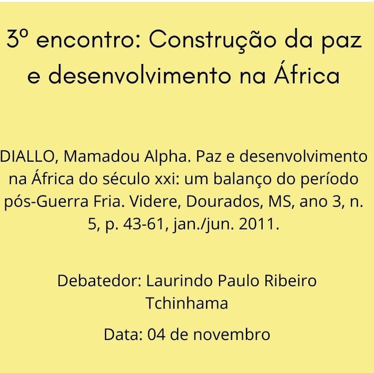 O terceiro encontro do ciclo de leituras do Ondjango ocorrerá amanhã, 04/11, às 17h! Link para inscrição: docs.google.com/forms/d/e/1FAI…