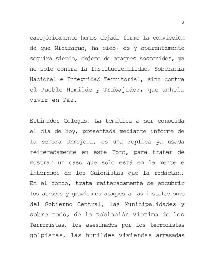 VivaNicaragua13's tweet photo. #AHORA 🔴

➡ Posición del Gobierno de Reconciliación y Unidad Nacional de la República de Nicaragua 🇳🇮 ante la sesión del Consejo Permanente de la #OEA 3 de noviembre 2021.

https://t.co/55O9MQiwxe
(1/3) https://t.co/SbzMp96BPw