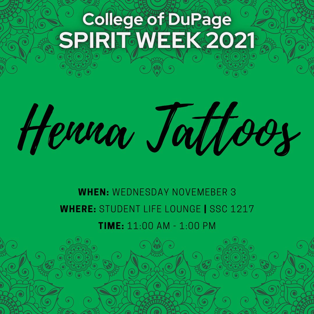 CODStudentLife's tweet photo. Go to https://t.co/p5FXfz1Hnb and sign-up to get your Power Bank shipped to you!

If you are on campus stop by to get your power bank and HENNA TATTOOS at the Student Life Lounge SS1217 from 11am - 1 pm

#spiritweek #codstudentlife #collegeofdupage https://t.co/qrm4SHW0CG