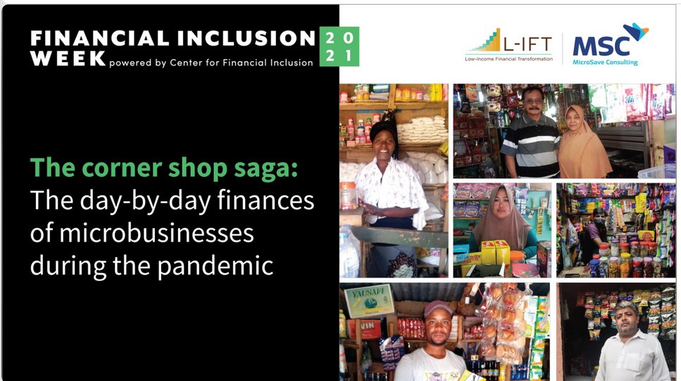 #cornershopdiaries is at #Finclusionweek 2021. This is a session on demand, hosted by Mhlalisi Ncube, CSD Manager L-IFT and Rahul Chatterjee, CSD Manager MSC. The project tracks retail enterprises, some from a year before Covid started until at least mid 2022.