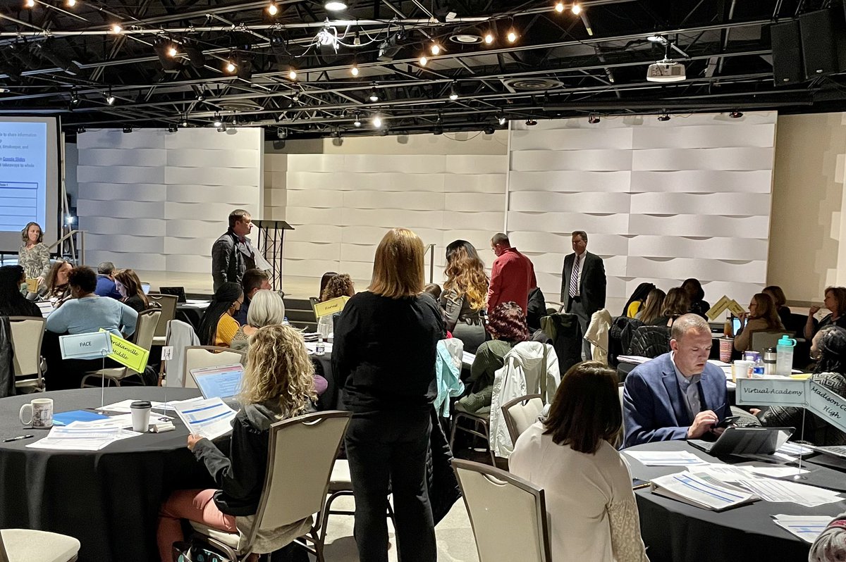 RachelEvans05's tweet image. Our @MadCoSchools leadership teams  🤩 came together today to focus on student data &amp;amp; to discuss equity. Lots of rich conversations centered on equitable practices for teaching/learning + social &amp;amp; home aspects. Excellent day of learning &amp;amp; collaboration! #ReadySetForwardMCSS