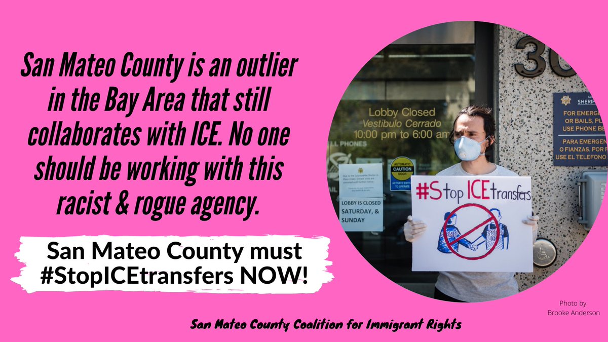 clsepa's tweet photo. ICE separates families, sterilizes people, and covers up COVID-19 symptoms in order to deport immigrants. We refuse to let @SMCSheriff continue endangering our community by working ICE. #StopICETransfers https://t.co/65RgeL2Mwu