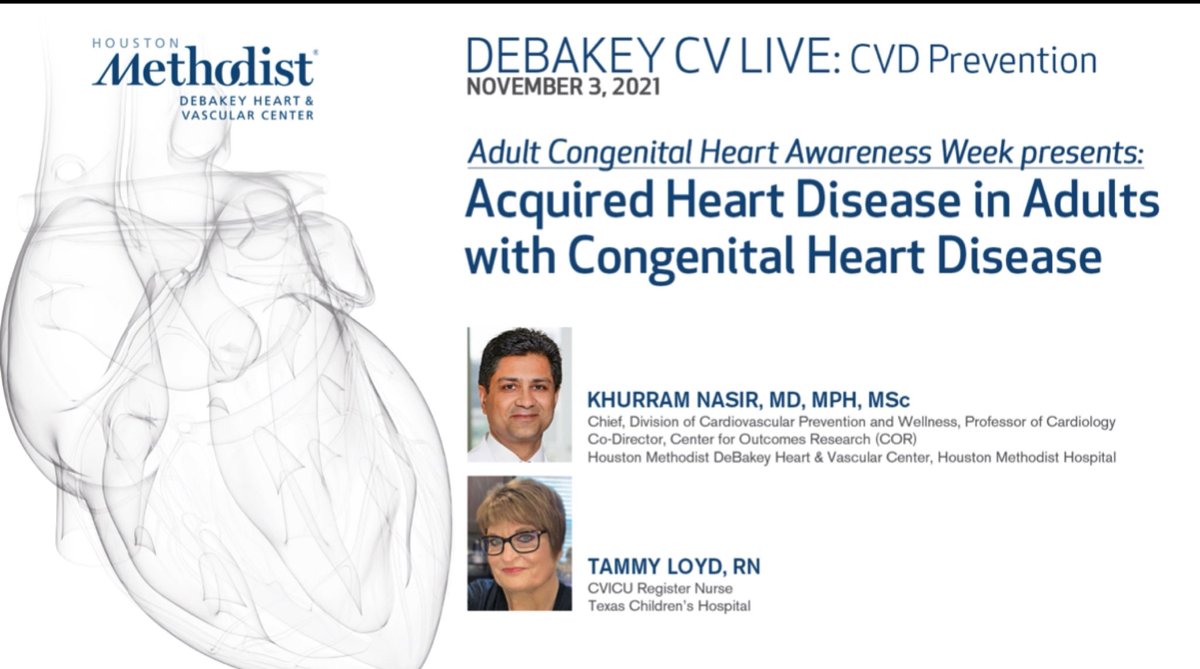 DrStarryEyes's tweet photo. Now that more #CHD patients are living to adulthood, they are at risk for developing acquired heart disease in addition to their CHD. Tune in for day 3 of #ACHDawareness week @MethodistHosp 
https://t.co/oe0IKTlBtU
#chdawareness #1in100 #achd #heartdisease https://t.co/DOcQ8cMGob