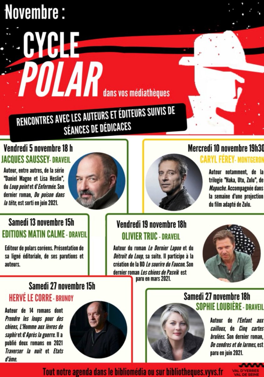 Novembre sous le signe du polar dans les médiathèques de la <a href="/cavyvs/">CA VYVS</a> : au programme des rencontres exceptionnelles!
