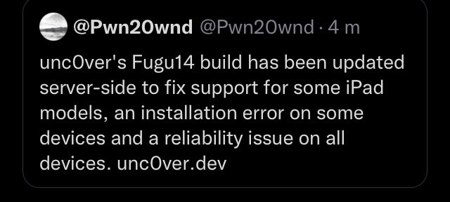 q2ar3's tweet photo. إذا  قمت  بتثبيت unc0ver مع Fugu14 من خلال AltStore ، فيمكنك إعادة تثبيت / تحديث Fugu14 untether عن طريق إعادة تثبيت أحدث إصدار من unc0ver من https://t.co/CZoFk2ywjG بأحدث إصدار من AltStore. https://t.co/6jUWhMQKO9