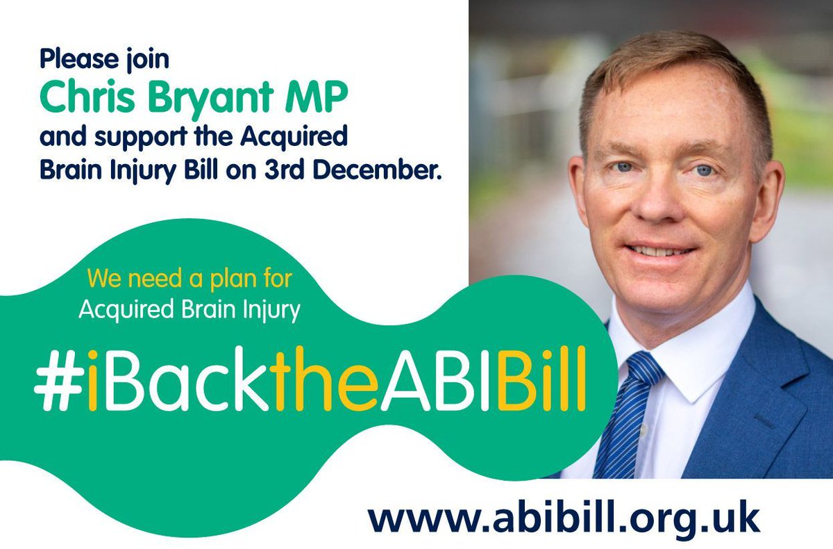 Headway - the brain injury association (@headwayuk) on Twitter photo We're backing <a href="/RhonddaBryant/">Chris Bryant</a>’s #ABIBill. Let’s encourage as many MPs as possible to support the Bill in the House of Commons on 3 December and join the campaign.
✉️ Download our template letter: headway.org.uk/media/9610/bac…
🔍 Find your MP: members.parliament.uk/FindYourMP
#iBackTheABIBill We're backing <a href="/RhonddaBryant/">Chris Bryant</a>’s #ABIBill. Let’s encourage as many MPs as possible to support the Bill in the House of Commons on 3 December and join the campaign.
✉️ Download our template letter: headway.org.uk/media/9610/bac…
🔍 Find your MP: members.parliament.uk/FindYourMP
#iBackTheABIBill