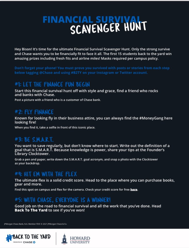 Scavenger Hunt starts now! Participate for a chance to win Howard gear from <a href="/ShopLHP/">LegacyHistoryPride</a> and Airline miles. #B2TY