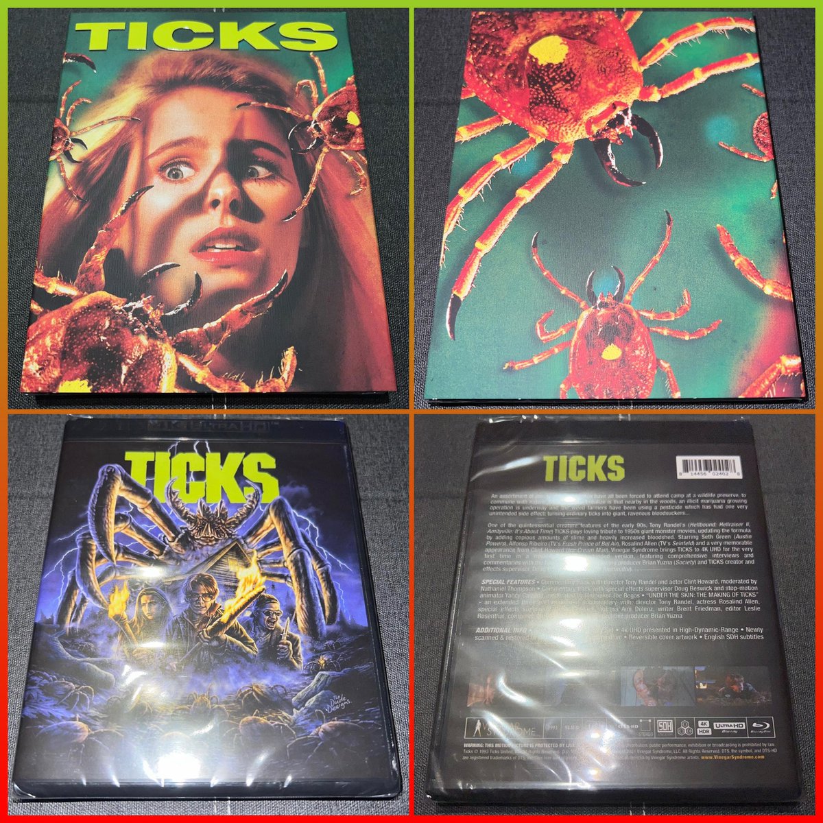 MovieCaveDave's tweet photo. Crazy AF 4K Movie Post From @VinegarSyndrome
‘Ticks’ Wit Specially Commissioned Artwork Fo Tha Hardbox n Slip, They Really Went All Out Wit This n It Has Ta Be One Of My Fav Editions From VS… 🪳
#4KBluRay #Ticks #Horror #Hardbox #Slipcover #MoviePost https://t.co/DXVXybjkZX