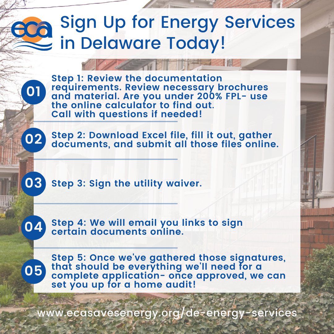 ECA (Energy Coordinating Agency) (@phillyenergy) on Twitter photo Happy first #WeatherizationWednesday of November! It's not too late to get your home weatherized for the seasonal change. If you are a Delaware resident seeking services, you can apply online at ecasavesenergy.org/de-energy-serv… or call 302.504.6111 for assistance! #energyefficiency Happy first #WeatherizationWednesday of November! It's not too late to get your home weatherized for the seasonal change. If you are a Delaware resident seeking services, you can apply online at ecasavesenergy.org/de-energy-serv… or call 302.504.6111 for assistance! #energyefficiency