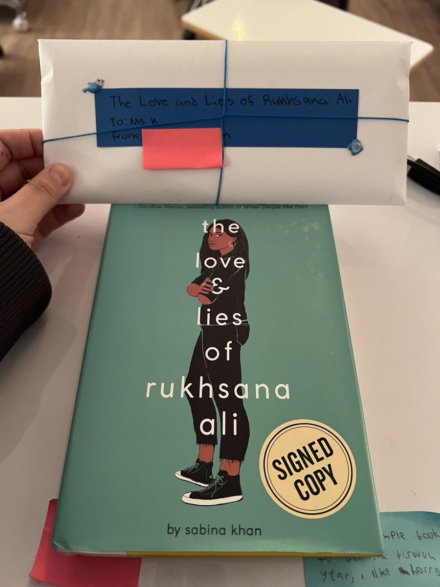 Literannature's tweet photo. I recommend books to this student, then she gives me her review once she’s finished. Last time, it was a Google Slides presentation. I can’t wait to open this one up! 
#growingreaders #independentreadinglife #bondoverbooks #ilovegettingmail https://t.co/HLDl6T6UuG