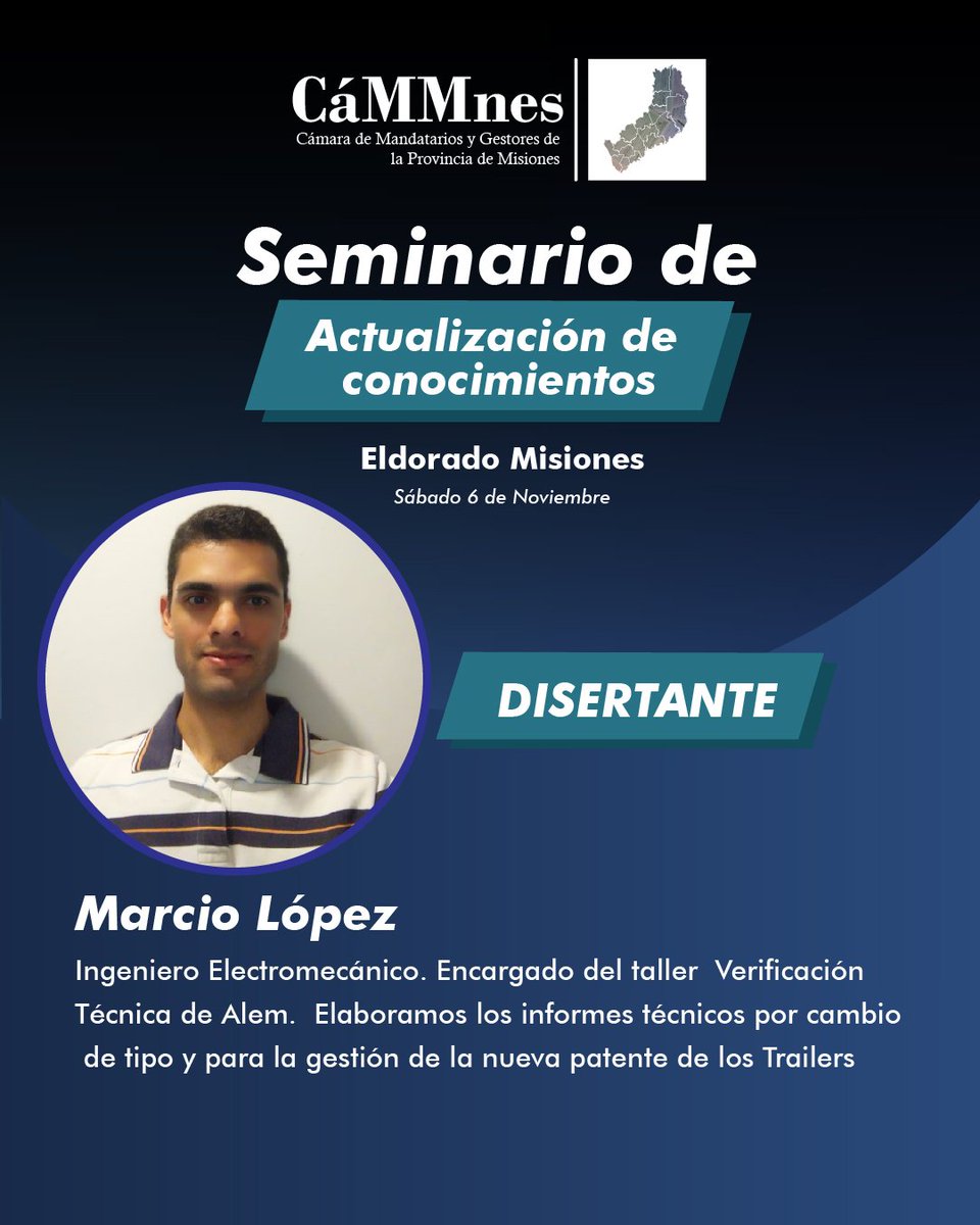 RobertDelgado21's tweet photo. Sábado 6 de Noviembre Eldorado.
La CaMMnes y la Dirección Nacional de Registros del Automotor dicta un Seminario de Actualización de Conocimientos
*Nuevas normativa
*Motos no registradas
*Trailers
#CaMMnes
@Republica99
@GestoriaObera https://t.co/MdgpzC90Yn