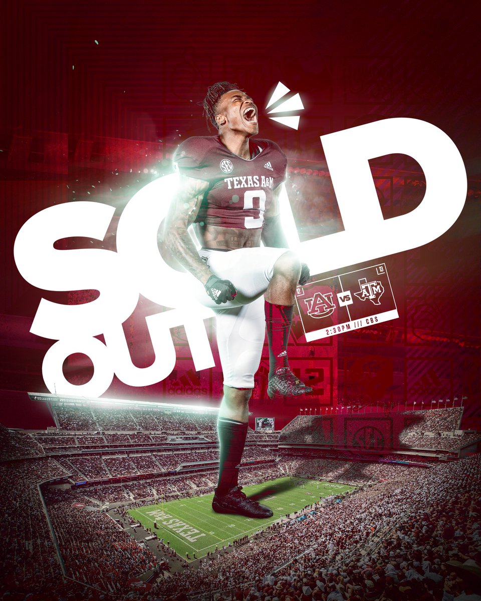 AggieFootball's tweet photo. SOLD. OUT.

Can't wait to see the #12thMan this Saturday.

🔗 https://t.co/rAc6WQBbUW https://t.co/EulsCr1OWD