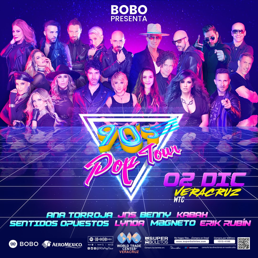Nuevo Show #90sPopTour en el #WTC Veracruz, próximo 02 de Diciembre.
¡Hoy estamos por acá! 🥳

Boletos en <a href="/SuperboletosMx/">Superboletos</a>: bit.ly/3CDcgh3 🎟