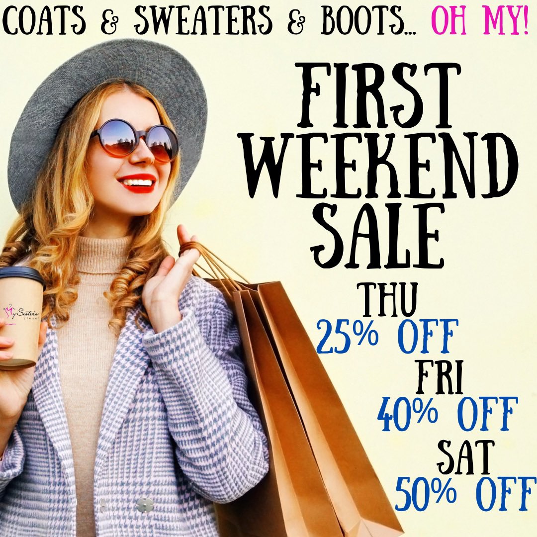 mysiscloset's tweet photo. Warm up this weekend with winter essentials at MSC!!

#weekend #sale #November #fashion https://t.co/Ogo4stcyLG