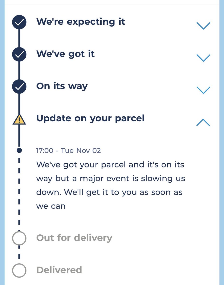LisaAnnSims's tweet photo. Urgh!! What’s this Major Event?  I paid for next day delivery too from @Missguided The last 4 times Hermes have had my parcel there’s been an issue! 🙄🙄 @Hermesparcels #annoyed https://t.co/hnSw4CFHB0