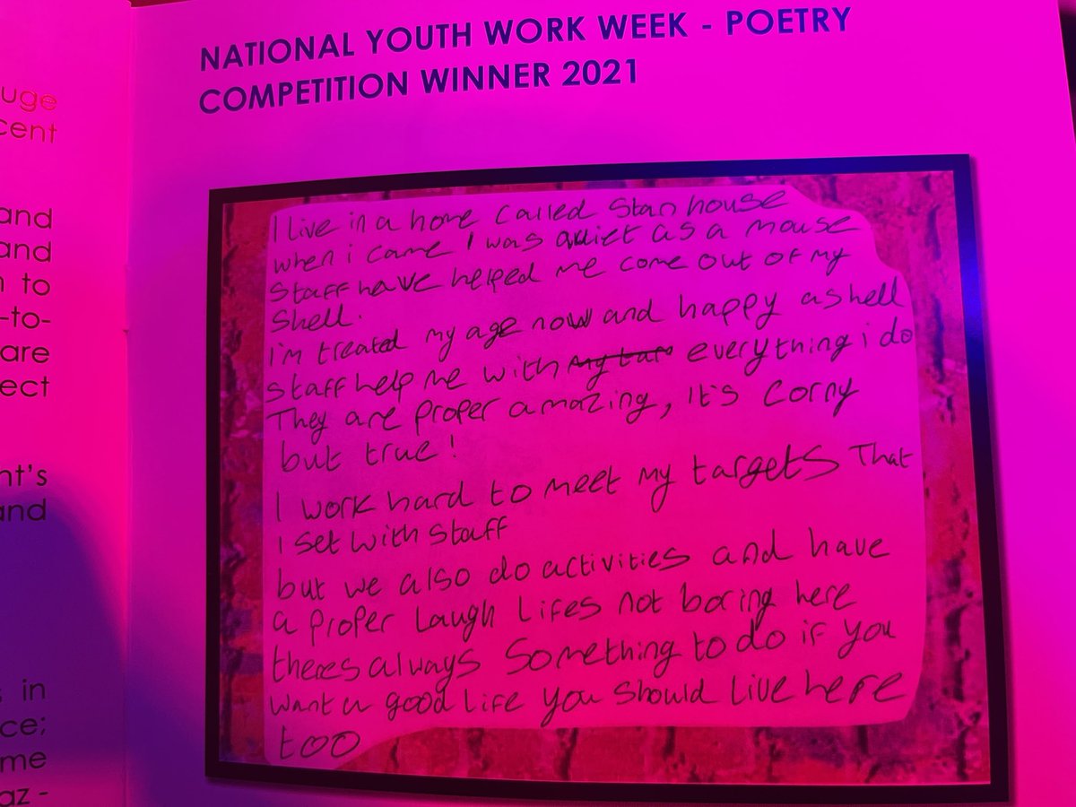 LeighNYA's tweet photo. Wow. A #YWW21 Poem by Neo Burns from One Step Care celebrated tonight at @NEYouth_  #ProjectsWithPride #PWP2021 Awards which I’m thrilled to be joining for @natyouthagency https://t.co/G9TfEBGauC
