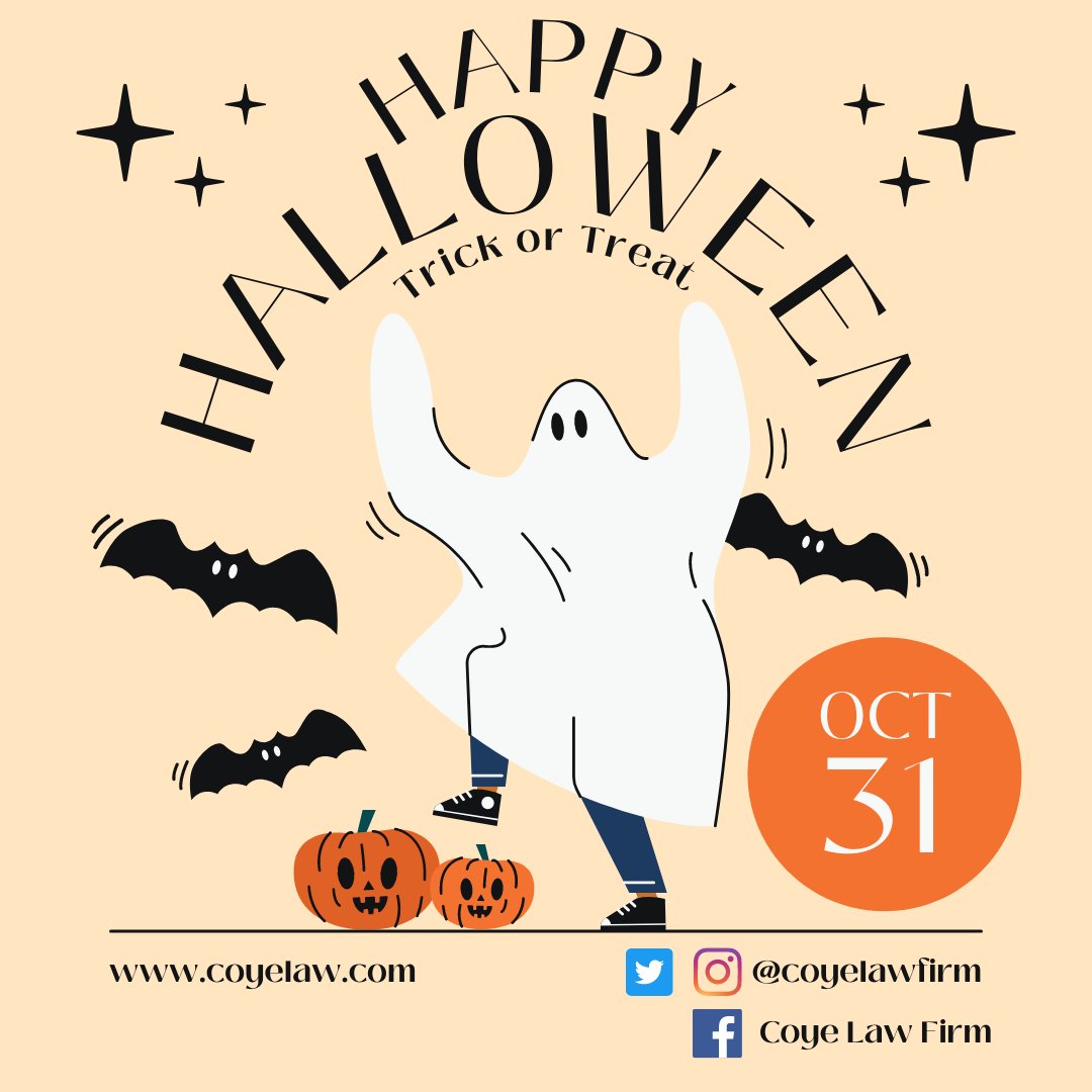CoyeLawFirm's tweet photo. We hope everyone had a great Halloween! Here at Coye Law, we dressed up in costumes and had a potluck to celebrate the spooky season🧛🏻‍♂️ 🎃 https://t.co/O9JC4hitaJ