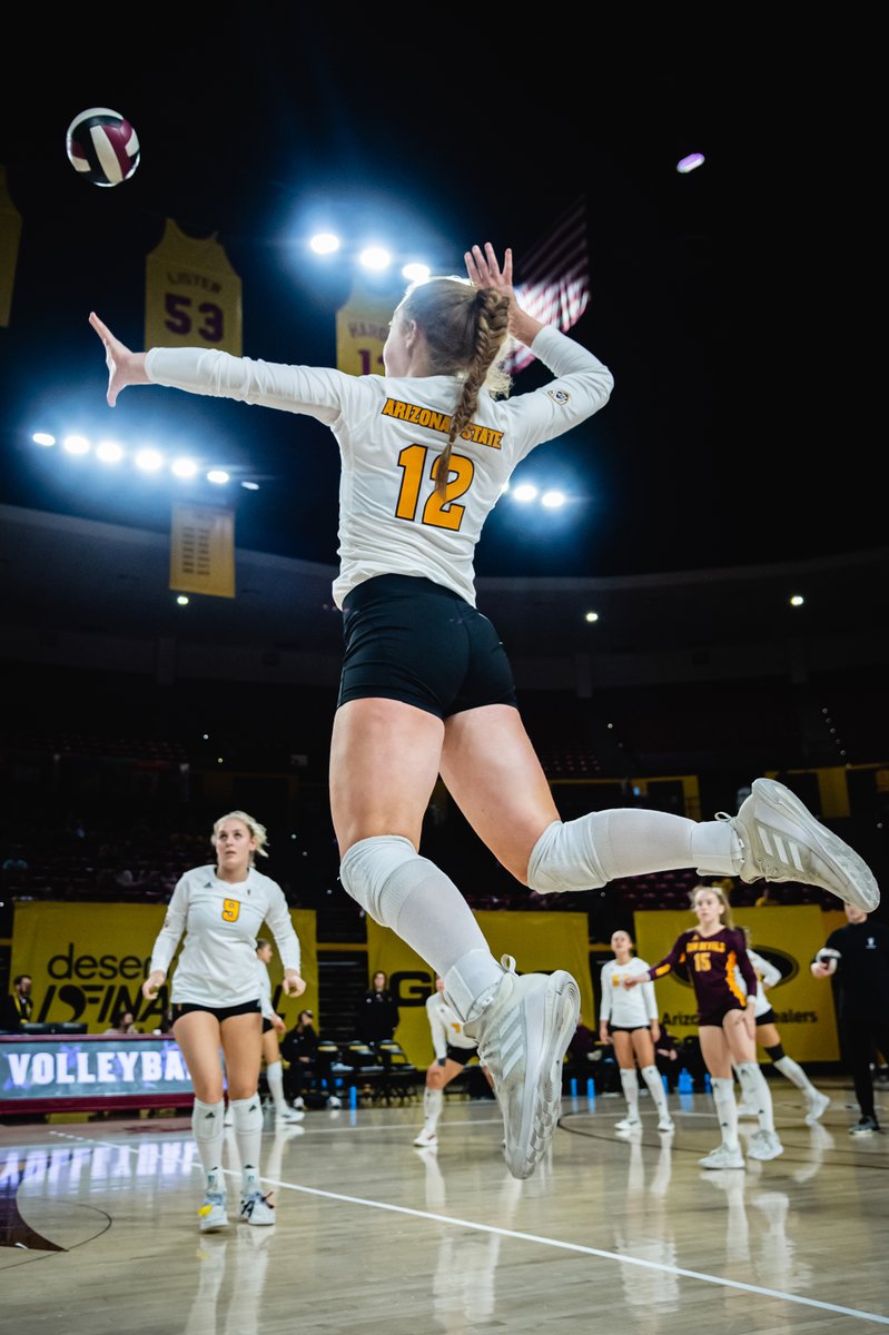 SunDevilVB's tweet photo. Double trouble 🤝

Iman and @CyrAngelique have both reached double figures in kills in our last five wins! They have also both had three double-doubles in that span 👏👏 https://t.co/VQbY6A4VSD