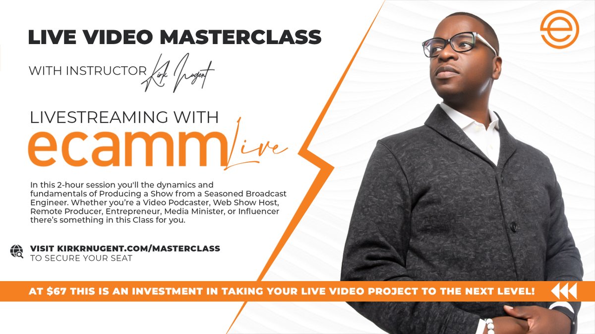 kirkrnugent's tweet photo. Ecamm Live is a stand-alone Livestream tool capable of so many things but with it's virtual camera feature you can take your production into any online meeting or virtual stage.  Sign-up for the MasterClass to learn more and get a free 14-day trial. https://t.co/5zcRWVRMbJ