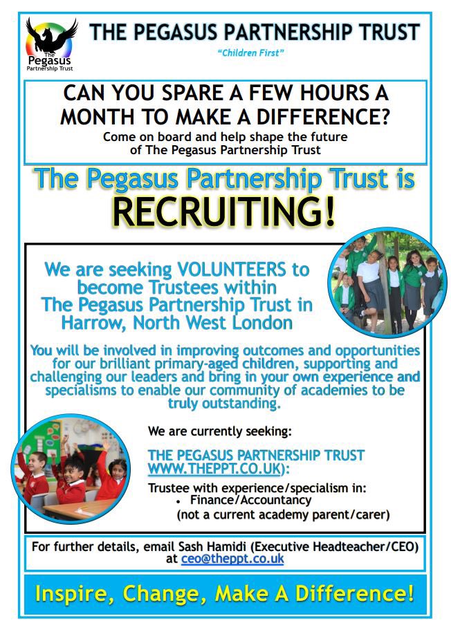 For anyone with an #accountancy background in #harrow who wishes to make an impact on the lives of the @tpptharrow children - this is a superb opportunity to become a #trustee. No #education experience needed. #schoolgovernance #makeadifference @NGAEmmaK @_C_J_B @MentorYoungGov