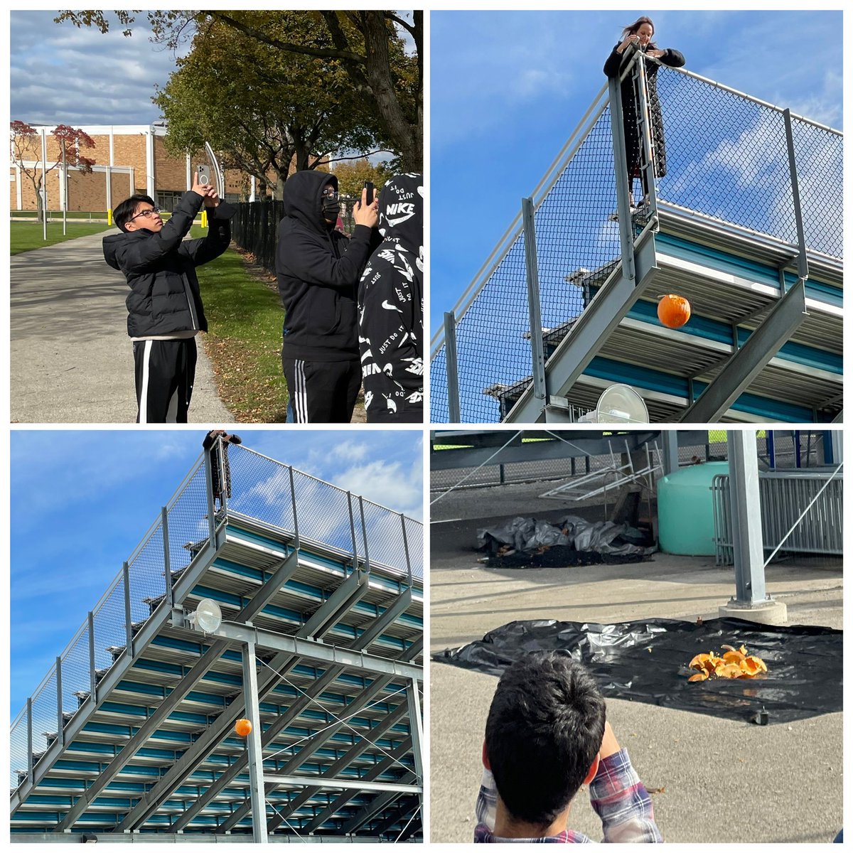 Students in <a href="/Maine_West/">Maine West</a> Physics were treated to some smashing pumpkins of the non-musical variety. Thanks to <a href="/VernierST/">Vernier Science Education</a>’s Video Analysis, students are able to video this and analyze some data from it. .#207now