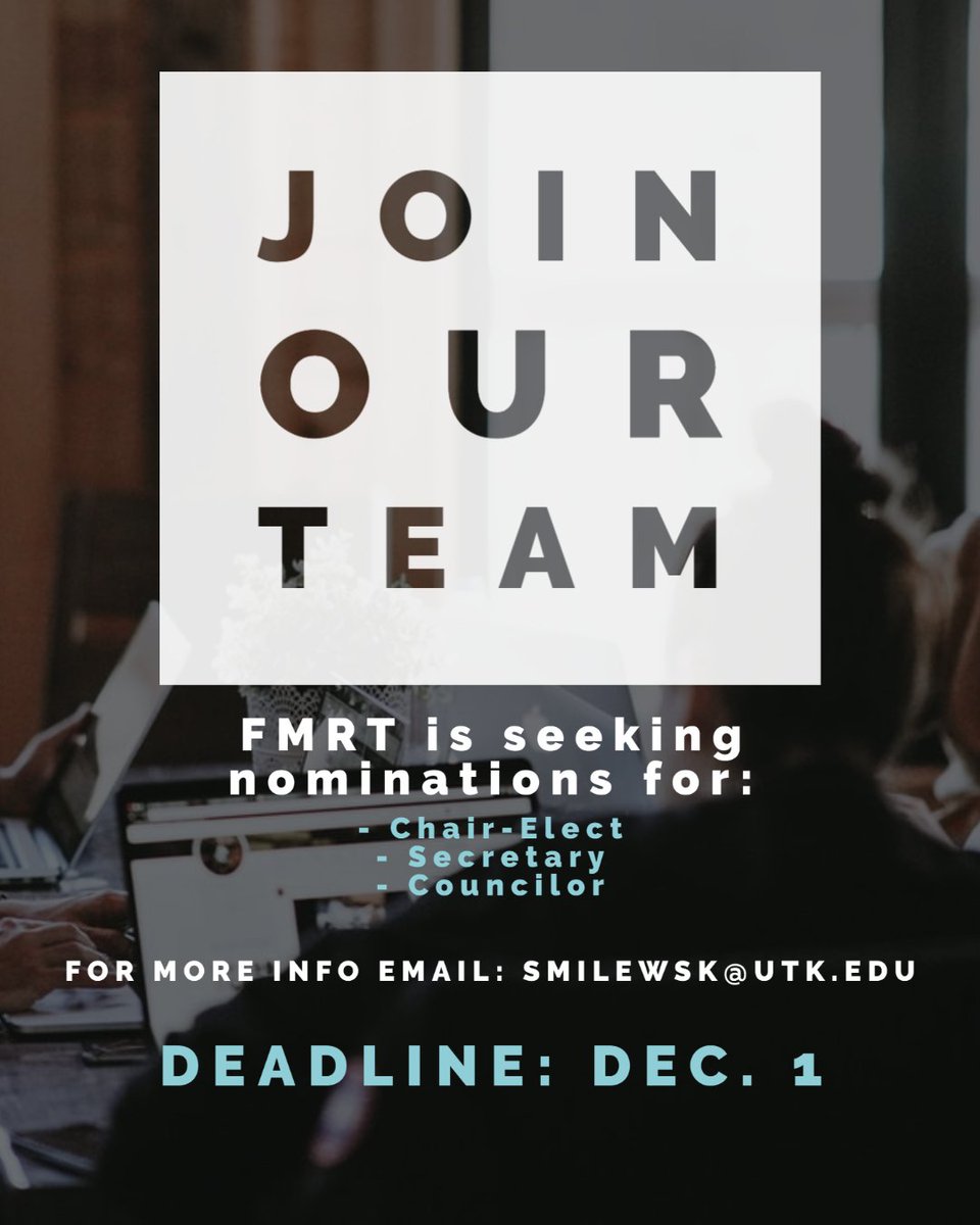 Hear ye! Hear ye! There's still time for interested parties to nominate themselves to serve as Chair-Elect, Secretary, or Councilor for the ALA Film &amp; Media Round Table for the 2022 election cycle. Email smilewsk [at] utk [dot] edu for more info!