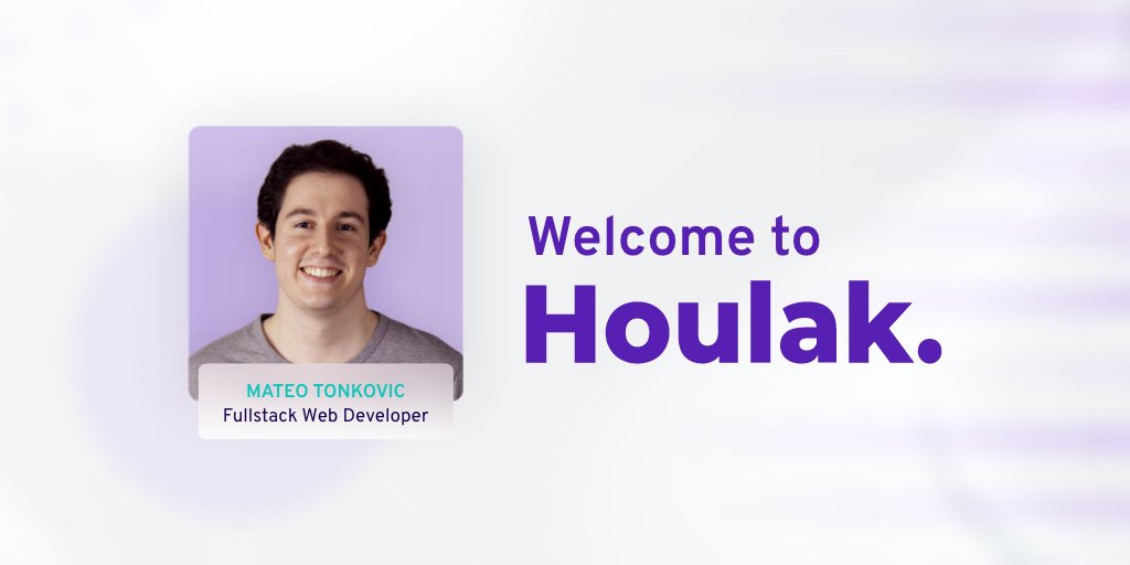 Welcome to the team, Mateo! 🥳
Today we are thrilled to celebrate a new #houlaker joining the <a href="/houlakdev/">Houlak</a> family. He is joining us as a Full Stack Web Developer 👨🏻‍💻

Good luck Mateo, we are happy to have you on board! 🚀

#webdeveloper #team #fullstackdeveloper