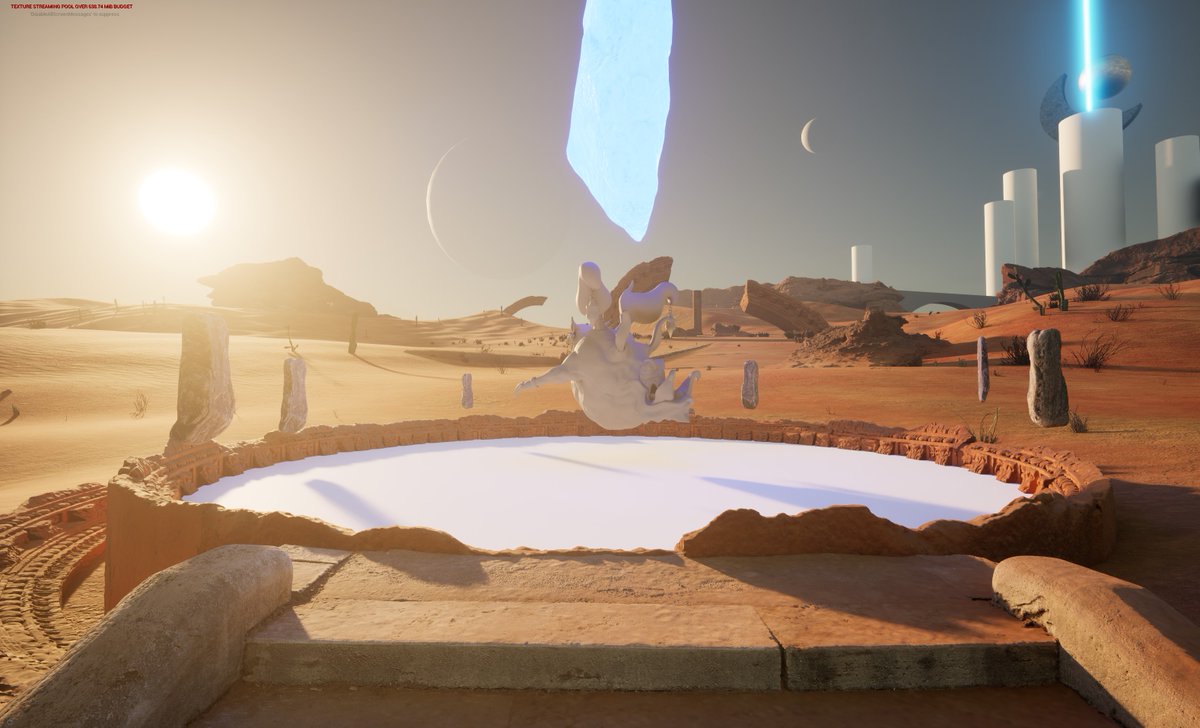 Adrian_Carter3D's tweet photo. WiP environment for my bestiary from within #UnrealEngine. First time doing a desert scene and wanted to make it feel like there used to be something here. Was a lot of fun and I'm excited to get back to it when I get some free time. https://t.co/JitiJaJSa6