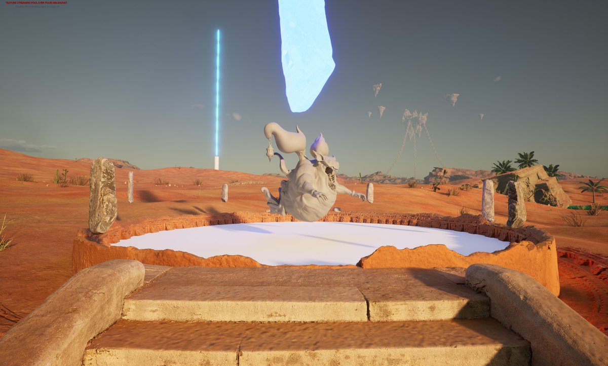 Adrian_Carter3D's tweet photo. WiP environment for my bestiary from within #UnrealEngine. First time doing a desert scene and wanted to make it feel like there used to be something here. Was a lot of fun and I'm excited to get back to it when I get some free time. https://t.co/JitiJaJSa6