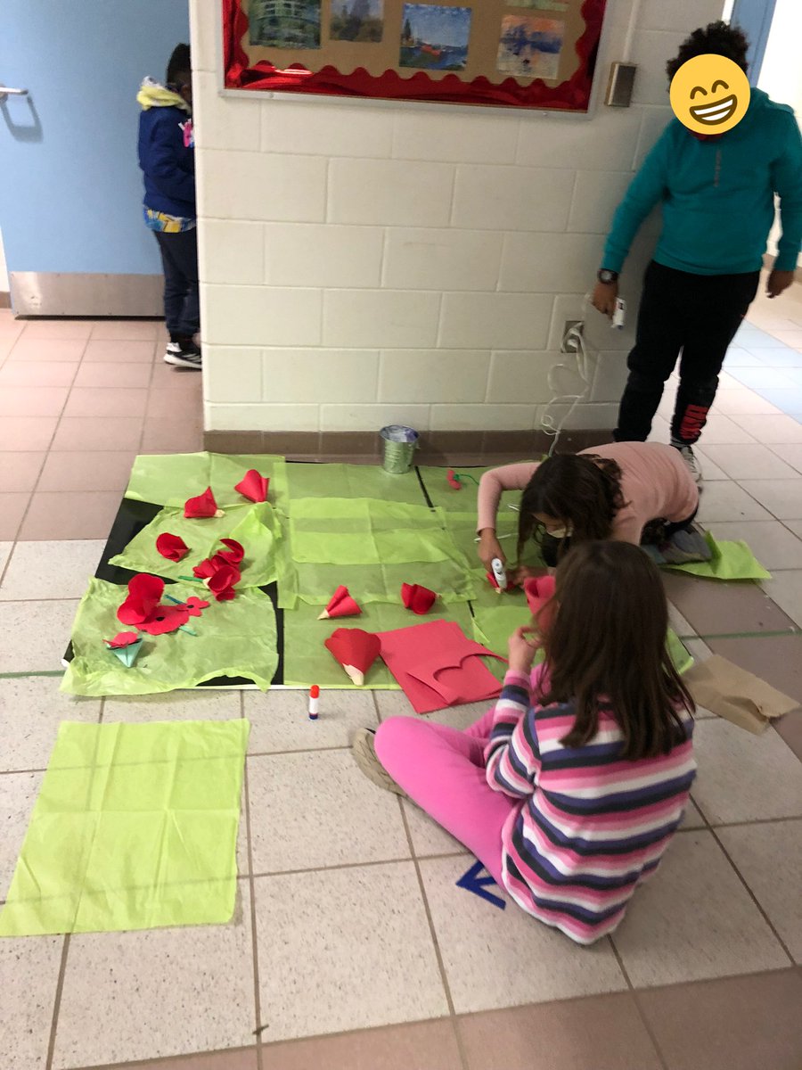 Grade4STJ's tweet photo. A messy classroom means that students are working hard! This will be our Remembrance Day Display! #TakeChancesMakeMistakesGetMessy https://t.co/VekbGt9B0s