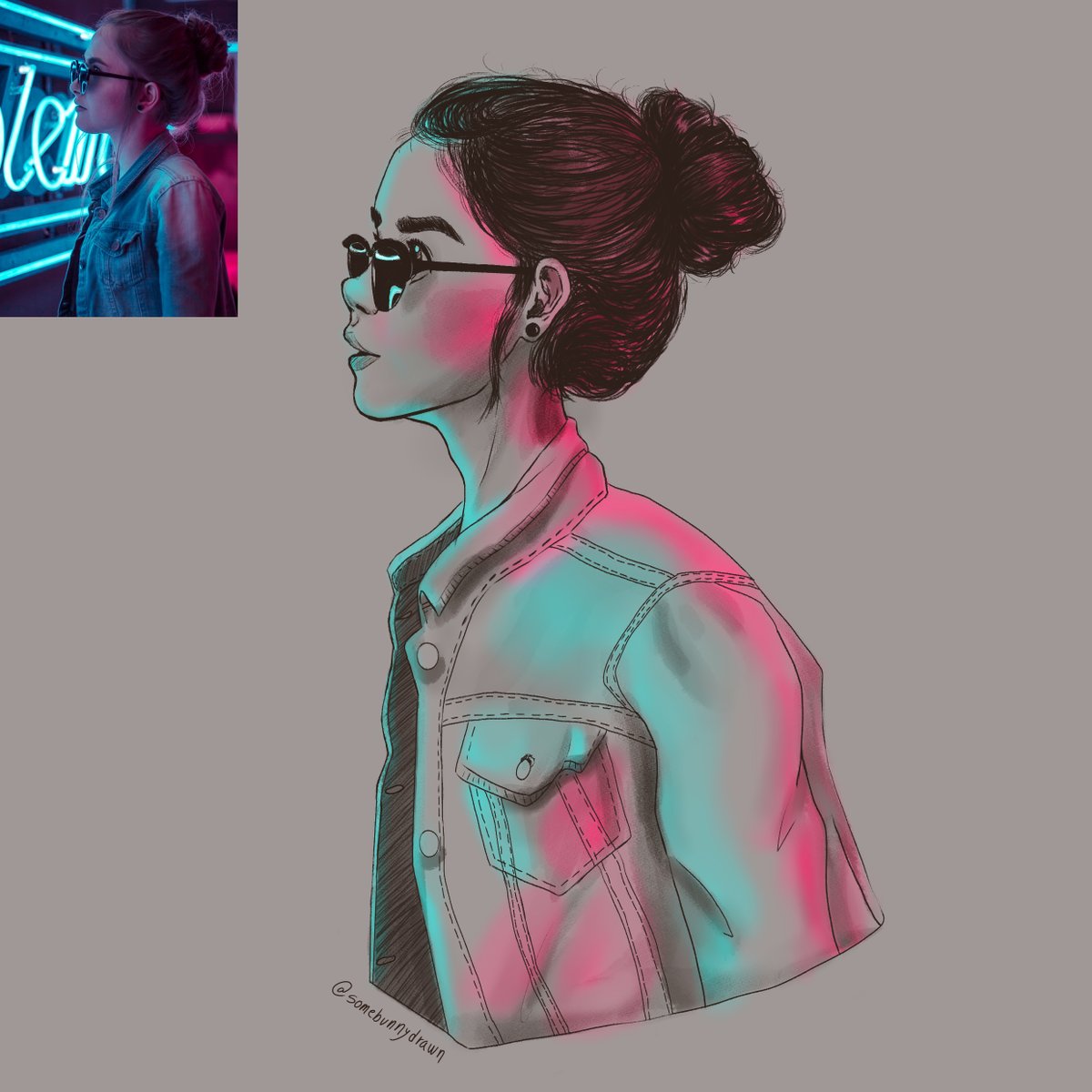 somebunnydrawn's tweet photo. Hola a todos✌🏻😁 Hoy les traigo un dibujo que hice como práctica de pose, para no dejarlos sin nada iré subiendo poco a poco estas prácticas😄 Espero les guste💖🙈
..............📌
#ilustracion #practice #sketch #art #girl #neon #artdigital #clipstudiopaint https://t.co/Oq0Kemj4Xv