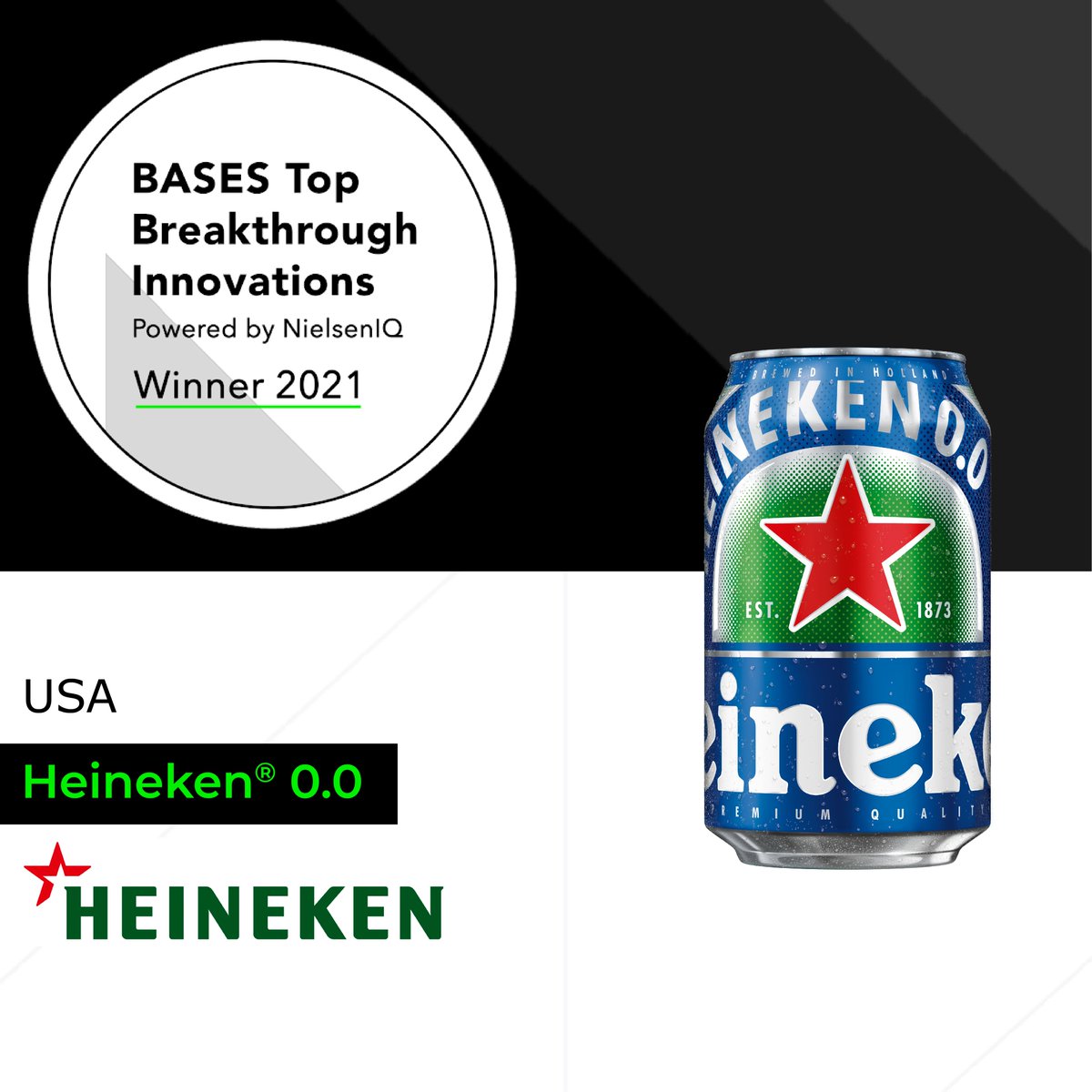 #Heineken00 has won a Top Breakthrough Innovation award in North America! Thank you to the <a href="/NielsenIQ/">NIQ</a> BASES team for the recognition and to our US team for launching 0.0 so successfully! This is only the beginning for non-alc...#innovation #BASES #BI2021 <a href="/Heineken_US/">Heineken US</a> #alcoholfree