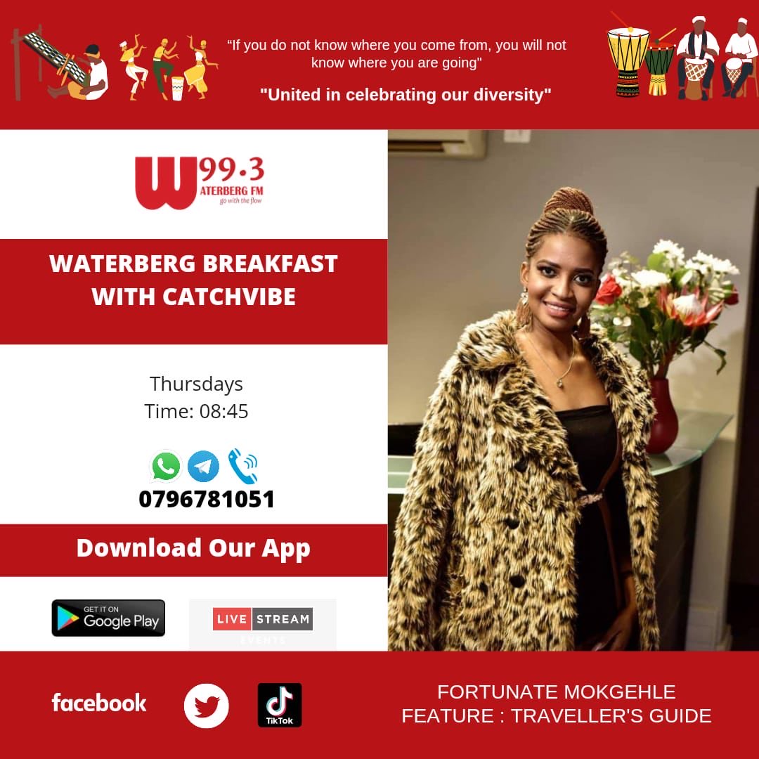 AngeliaTravel's tweet photo. Get your weekly dose of Traveller’s guide on Waterberg breakfast at 8:45 with @FortunateMokgehle #Waterbergbreakfast #golimpopo #limpoposummer2021 https://t.co/8TMU9tS2kL