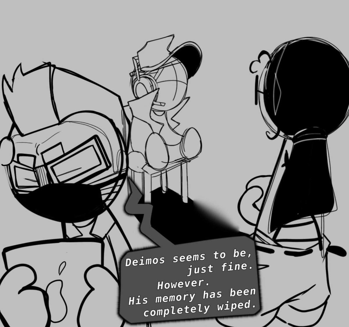 TwistedPace's tweet photo. I kinda liked the memory loss au thingy I made for Deimos and thought it would be funny to add on to it..
Sanford obviously isn’t gonna be happy that his BFFL doesn’t even remember his name.
#madnesscombat #madnesscombatdeimos #madnesscombatsanford #madnesscombat2BDamned https://t.co/vlYCazpsqu