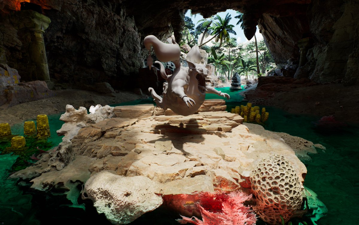 Adrian_Carter3D's tweet photo. Another WiP environment from my bestiary project within #UnrealEngine. Wanted to do a cave this time and got to try out Virtual textures among other things. Can't wait to get back to this one as well! https://t.co/cvrNqtTGCP